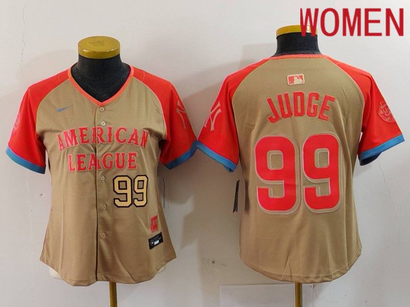 Women New York Yankees #99 Judge Orange All star 2024 Nike MLB Jersey style 4